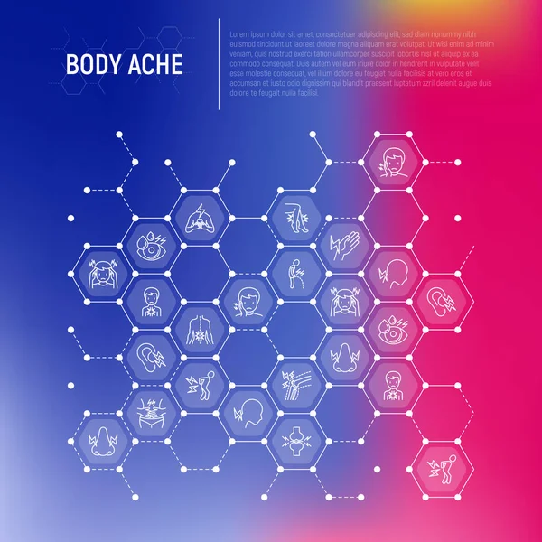 Body aches concept in honeycombs