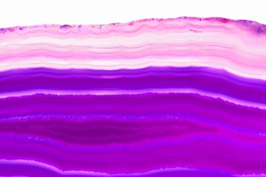 Arka plan - mor triped akik dilim mineral beyaz arka plan üzerinde izole