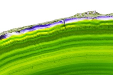 Arka plan - yeşil limon akik dilim mineral beyaz arka plan üzerinde izole