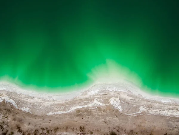 Lago Azzurro Vista Dall Alto Fantasia Astratta Verde Marrone Modello — Foto Stock