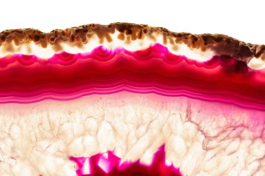 Soyut arka plan, kırmızı turuncu akik dilim beyaz izole mineral çizgili