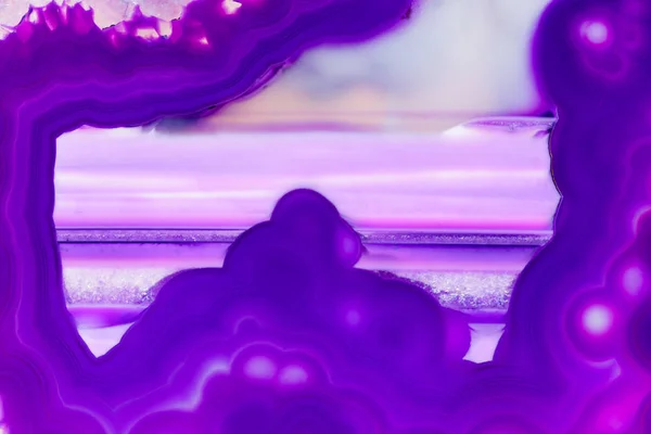 紫玛瑙片矿物横截面抽象背景 — 图库照片