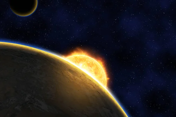 Parlak yıldıza karşı dış gezegen, Nasa tarafından desteklenen bu görüntünün elementleri