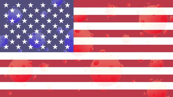 Coronavirus Flagge Der Vereinigten Staaten Epidemie Covid Den Usa Usa — Stockfoto