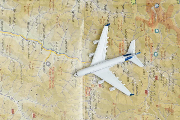 Kharkov Ucrania Abril 2018 Avión Mapa Concepto Viaje Cerca — Foto de Stock