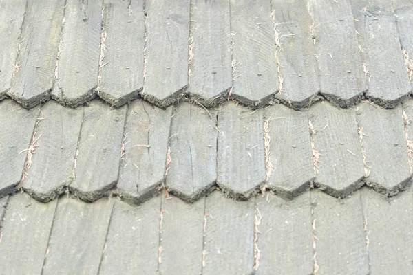 Old Roof Made Wooden Tiles Texture Close — Stock Photo, Image