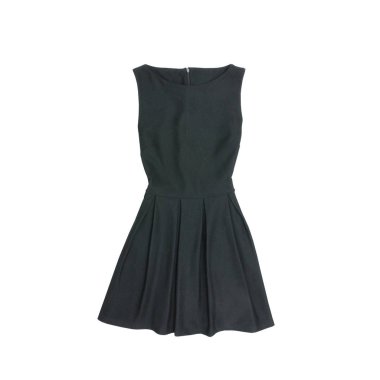 Beyaz bir arka plan üzerinde küçük siyah elbise. İzole et. Moda kavramı