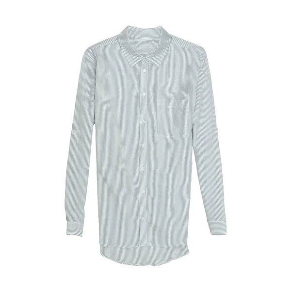 Camisa Listrada Cinza Fundo Branco Isola Conceito Moda — Fotografia de Stock