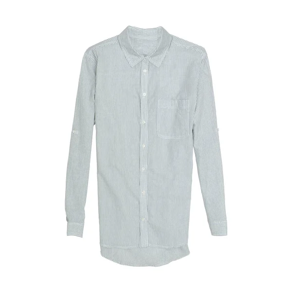 Chemise Rayée Grise Sur Fond Blanc Isoler Concept Tendance — Photo