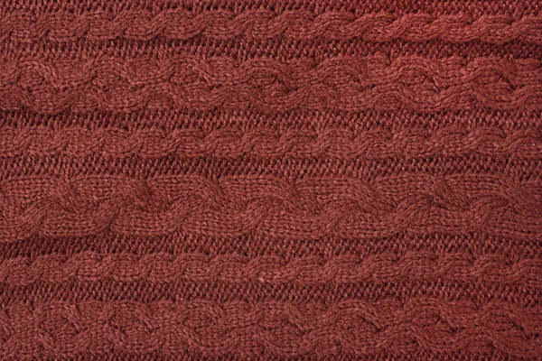 Brown Knitted Fabric Pigtail Close — Stock Photo, Image