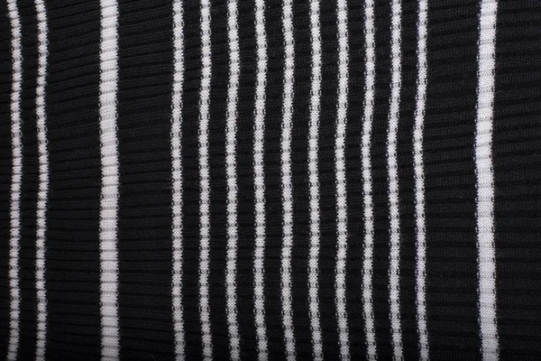 Black White Striped Knitted Fabric Close Fashionable Concept — Stock Photo, Image