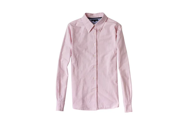 Camicia Rosa Piatta Concetto Moda Isolato Sfondo Bianco — Foto Stock