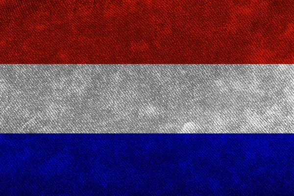 Flaga Holandii gruby, szorstki denim. Tła i tekstury — Zdjęcie stockowe