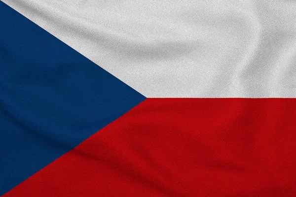 Bandeira da República Checa do tecido de malha da fábrica. Fundos e texturas — Fotografia de Stock