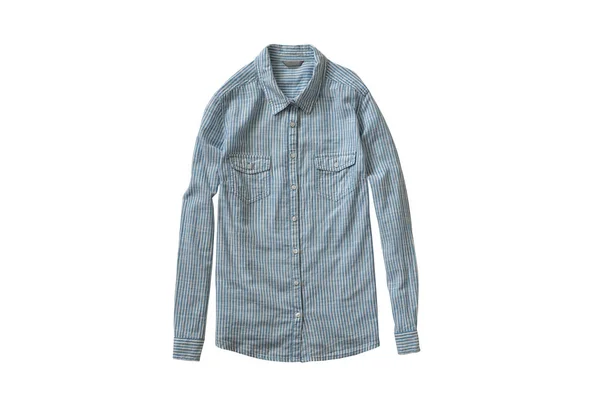 Camisa de rayas azules aislada sobre fondo blanco, plano . — Foto de Stock