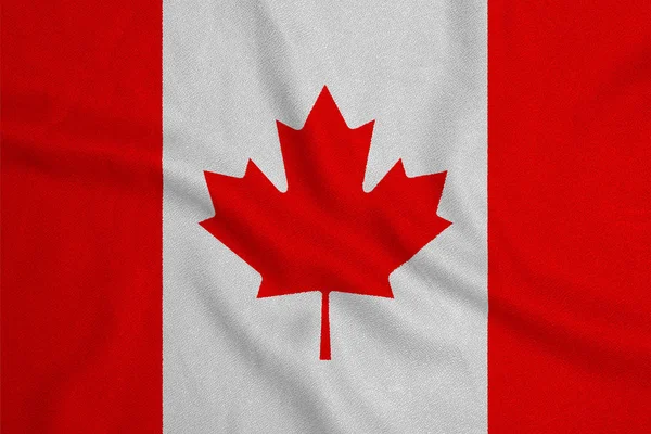 Bandeira do Canadá da fábrica tecido de malha. Fundos e texturas — Fotografia de Stock