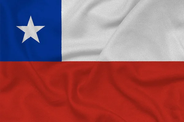 Bandeira do Chile da fábrica tecido de malha. Fundos e texturas — Fotografia de Stock