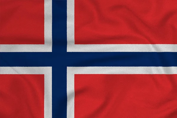 Bandiera della Norvegia dal tessuto lavorato a maglia di fabbrica. Sfondi e texture — Foto Stock