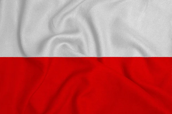 波兰国旗从工厂针织面料。背景和纹理 — 图库照片