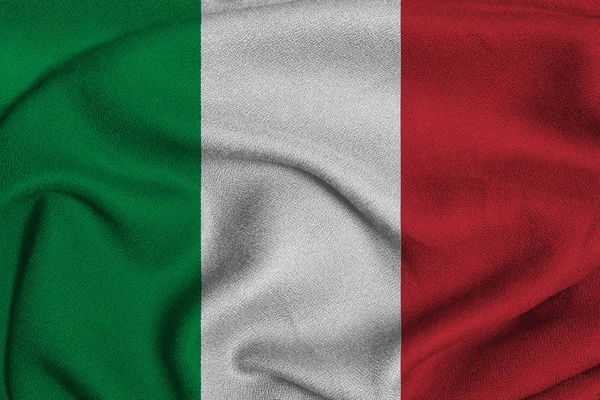 Flagge Italiens aus dem Fabrikstrickstoff. Hintergründe und Texturen — Stockfoto