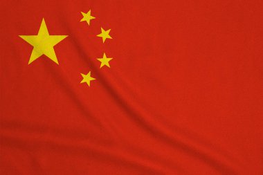 Fabrika örme kumaş Çin bayrağı. Arka planlar ve dokular