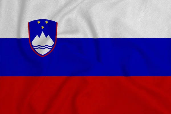 Bandeira da Eslovénia do tecido de malha da fábrica. Fundos e texturas — Fotografia de Stock