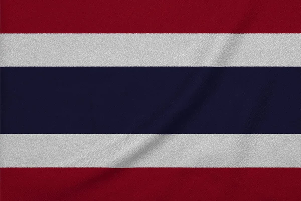 Die thailändische Flagge aus dem Fabrikstrickstoff. Hintergründe und Texturen — Stockfoto