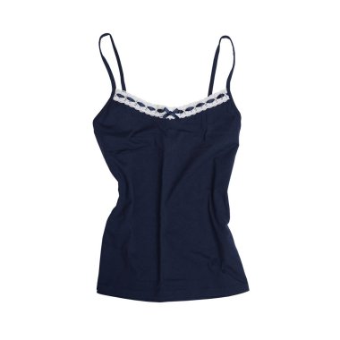 Beyaz arka planda mavi tişört. Yalıt. Modaya uygun konsept