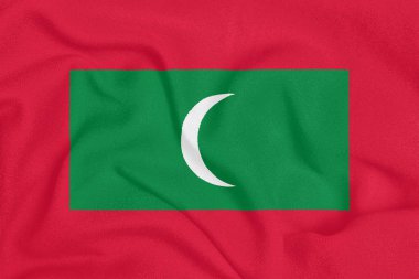 Dokulu kumaş maldivler bayrağı. Vatansever sembolü