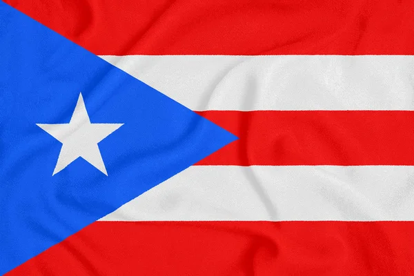 Flaga Puerto Rico na teksturowanej tkaniny. Symbol patriotyczny — Zdjęcie stockowe