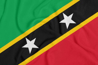 Dokulu kumaş üzerinde Saint Kitts ve Nevis bayrağı. Vatansever sembolü