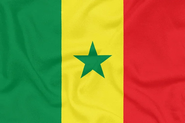 Flagge des Senegal auf texturiertem Stoff. Patriotisches Symbol — Stockfoto