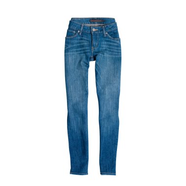 Beyaz arka planda izole edilmiş kot pantolon. Moda konsepti.