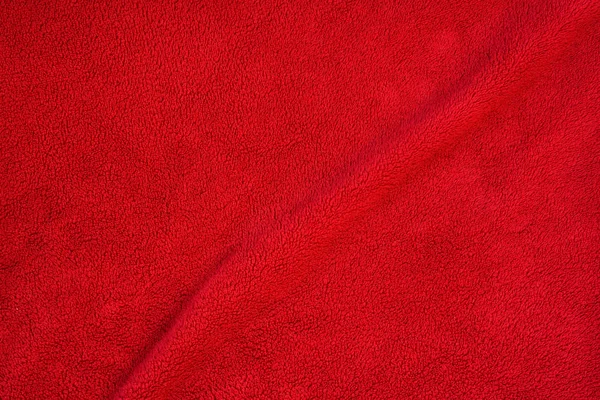 Terry pleated fabric texture. Red color — Stock Photo, Image