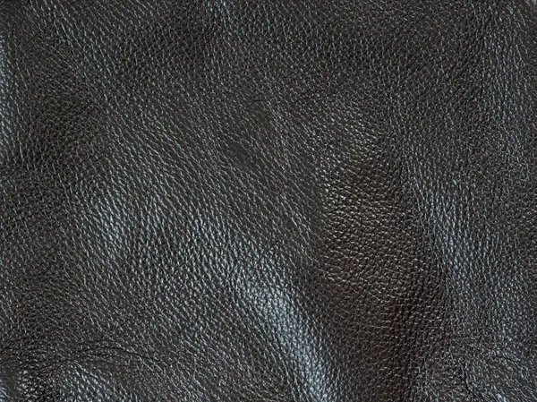 Smooth seamless texture Leather. Black color. Close up — Stock Photo, Image