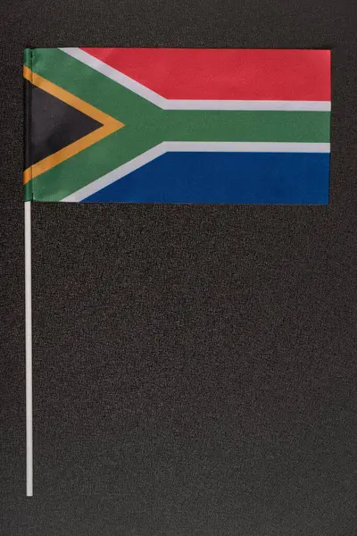 Rsa Flagga Svart Bakgrund Nationella Symboler För Republiken Sydafrika Vertikal — Stockfoto