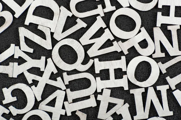 Modèle Noir Blanc Lettres Alphabet Anglais Placées Hasard Gros Plan — Photo