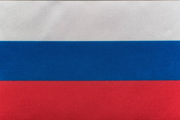 Ryska Federationens Nationella Emblem Rysslands Flagga Nära Håll Tricolor Flagga — Stockfoto