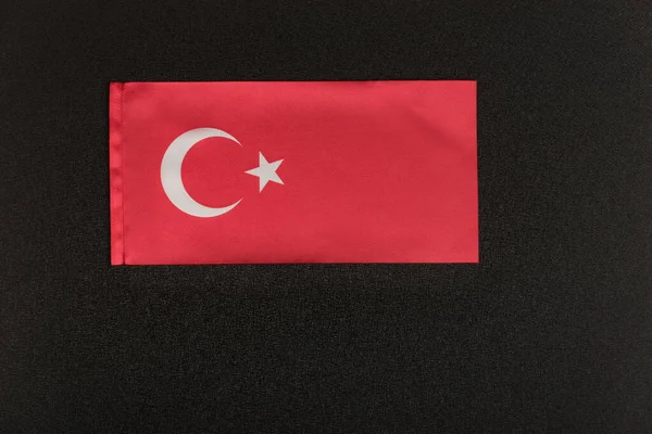 Flagge Der Türkei Auf Schwarzem Hintergrund Nationales Symbol Der Republik — Stockfoto