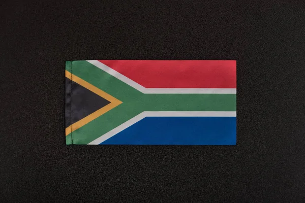 Nationell Flagga Rsa Svart Bakgrund Republiken Sydafrika — Stockfoto