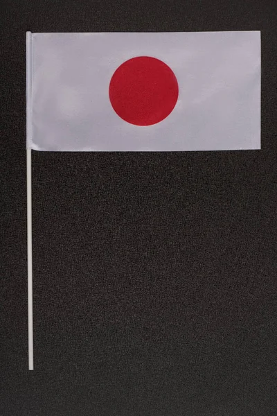 Bandeira Japão Fundo Preto Símbolos Nacionais País Sol Nascente — Fotografia de Stock