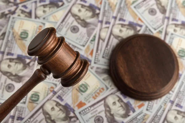 Судді Дали Гроші Долари Справедливість Корупційний Суд Випробування Грошей Шахраїв — стокове фото