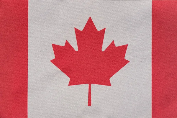 Emblema Nacional Canadá Bandera Canadá Primer Plano Bandera Con Hoja — Foto de Stock