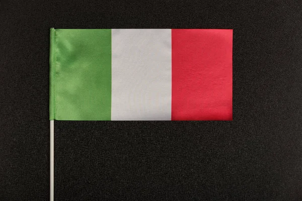 Tricolor Bandeira Italiana Verde Branco Vermelho Fundo Preto Bandeira Tabela — Fotografia de Stock