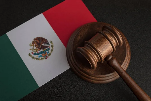 Juez Subasta Mazo Bandera México Legislación Mexicana Violación Los Derechos —  Fotos de Stock