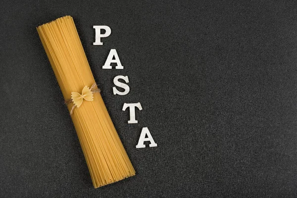 Spaghetti Gray Background Classic Italian Spaghetti Pasta Background — Stock Photo, Image