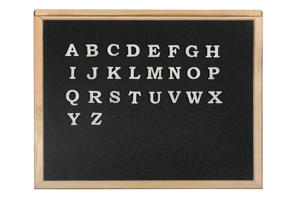 Alphabet Lettres Anglaises Blanches Sur Tableau Noir Apprendre Anglais — Photo