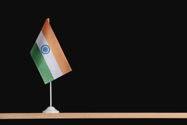 National Flag India Table Black Background National Symbol Republic India — Stock Photo, Image