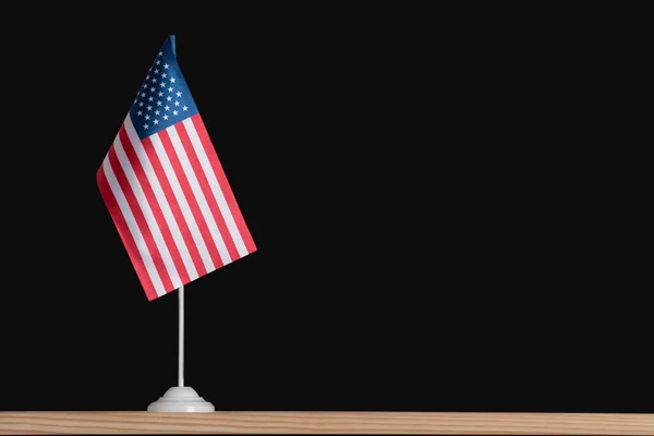 National Table Flag America Black Background Flag United States America — Stock Photo, Image