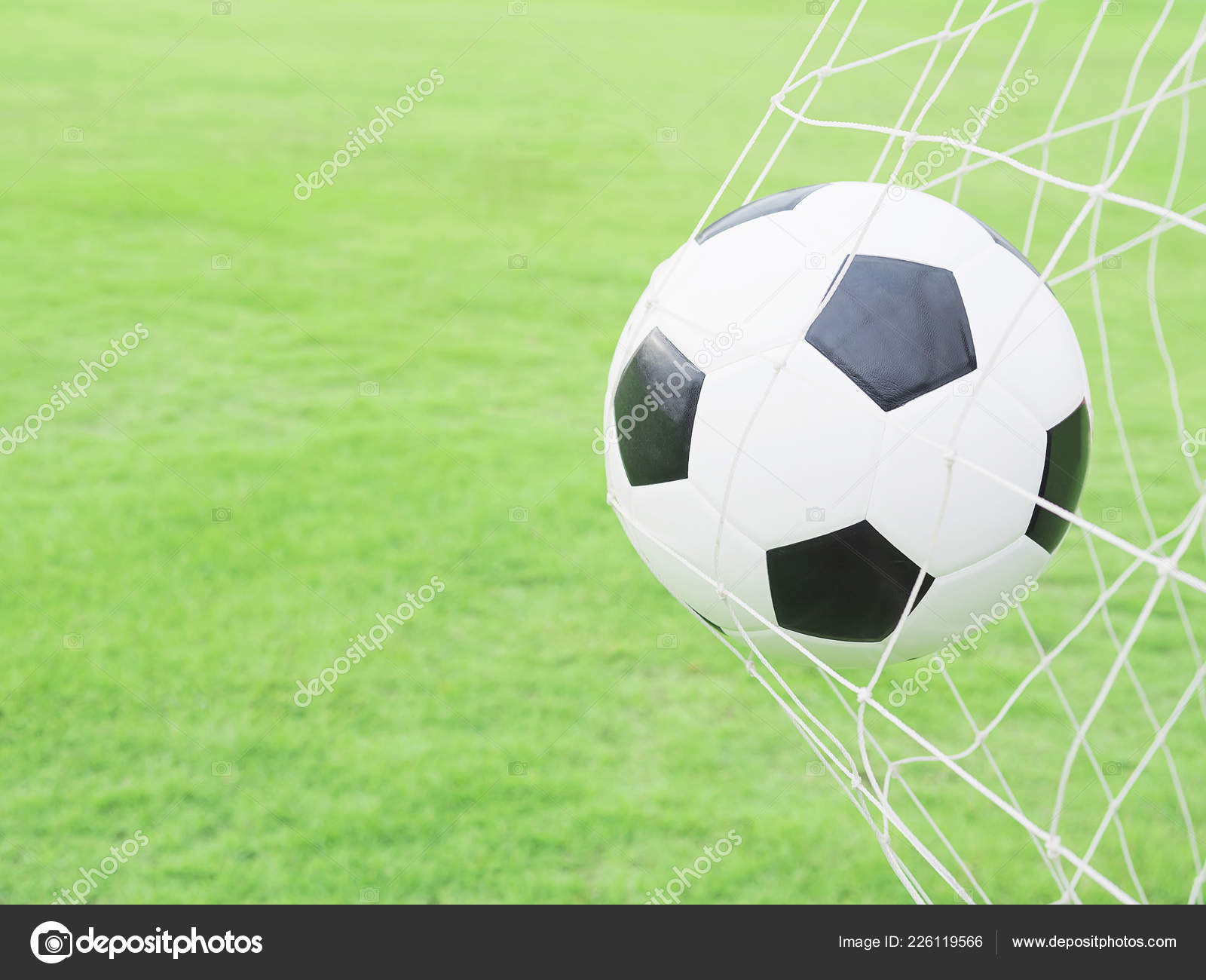 Shooting Shot Football Goal Net Green Grass Field Background Stock Photo Image By C Pairhandmade